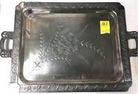 BRIGHT CUT VICTORIAN SILVERPLATED TRAY