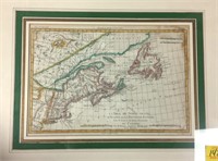 1780 HANDCOLORED MAP OF CANADA