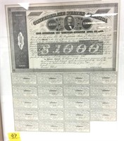 1863 CONFEDERATE $1000 COTTON LOAN W COUPONS