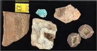 ROCK COLLECTOR ITEMS, INCL GEODES, TURQUOISE
