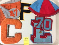 LOT OF 1940S LETTER ITEMS, BEANIE CAPS