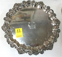 ENGLISH COAT OF ARMS SILVERPLATED SALVER