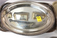 TWO SILVERPLATED TRAYS