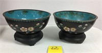 PAIR OF CHINESE CLOISONNE BOWLS