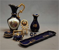 BLUE MINIATURE LIMOGES COLLECTION (8)