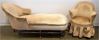 CHAISE LOUNGE AND SLIPPER CHAIR