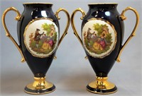 LIMOGES "CASTEL" URN PAIR