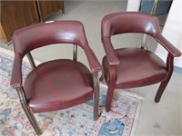 2 EA LEATHER ARM CHAIRS