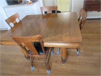 Vintage oak table and 6 chairs