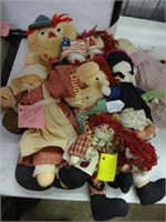 Grouping Of Hand Made Dolls Including Raggedy Ann