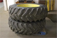(2) 18.4x38 GOODYEAR IMPLEMENT TIRES ON 9-HOLE