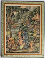 Art 1960s Original UBUD Traditional Bali Painting