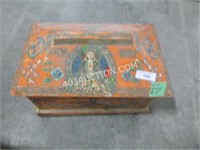 Ornate Decorative Antique Trunk 21"w x 14"d x16"H