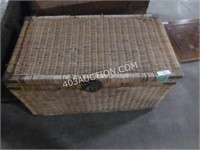 Antique Wicker or Rattan Chest  36"W x 20"D x 20"H