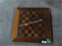 Antiques Wood Chess/ Checkers Board 23"x23"