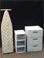 Sterilite Plastic Drawer Units & Ironing Board