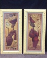 Pair Of African Motif Framed Pictures