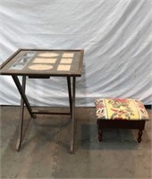 Picture Frame Tray Table & Storage Ottoman