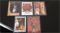 Michael Jordan five card lot with Rare Inserts
