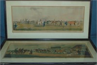 Pair of Horse Race Prints. 19th Century.