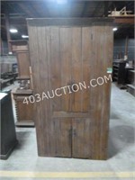 Rustic Antique Wood Corner Cupboard