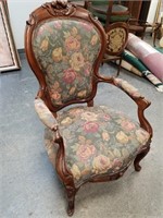 UPHOLSTERED FRENCH ARM CHAIR
