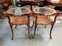 PAIR OF VICTORIAN FIGURAL ACCENT END TABLES