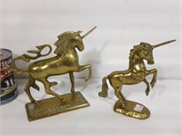 2 licornes en laiton - Brass unicorns