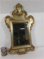 Miroir antique, cadre sculpter de bois 14x9 1/2po