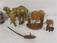 Élépphants en métal, bois et autre