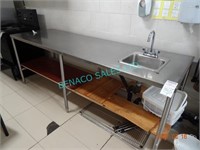 1X, 8' x 30", S/S TABLE W/ HAND SINK