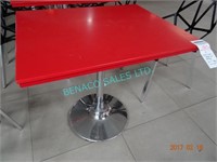 4X, RED TOP TABLE W/ BASE 24" x 30"