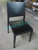 8X, BLACK WOOD STACKING CHAIRS- SLIGHT SCRATCHES