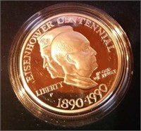 1990 Proof Eisenhower Centennial Silver Dollar
