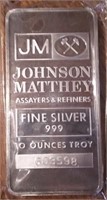 Johnson Matthey 10 oz Silver Bar