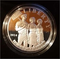 2014 Civil Rights Act Proof Silver Dollar