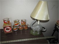 GARFIELD CUPS & DINOSAUR LAMP !