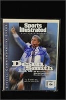 Dean Smith autographed sports illustrated JSA