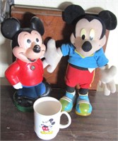 VINTAGE MICKEY MOUSE BANK & MORE !