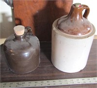 2 ANTIQUE WHISKEY SHOULDER JUGS !