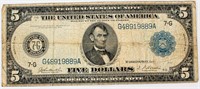 Coin 1914 $5 Federal Reserve Note
