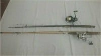 Two fishing poles with totally rebuilt reels