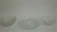 3 decorative glass serving dishes
