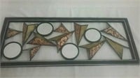 32"x13" metal wall art decoration with mirrors
