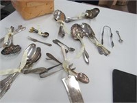 Ornate Silver Plate and Sterling Flatware Serving