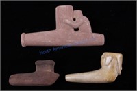 Pre-Historic American Midwest Indian Effigy Pipes