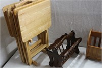 Wood TV Trays, Magazine Racks & Ottoman