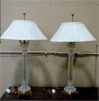 2 PC. Table lamps, glass base