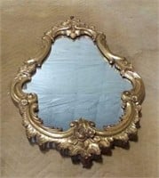 World  Art mirror with gold frame