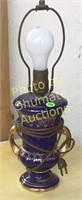 vinatage blue and gold urn lamp